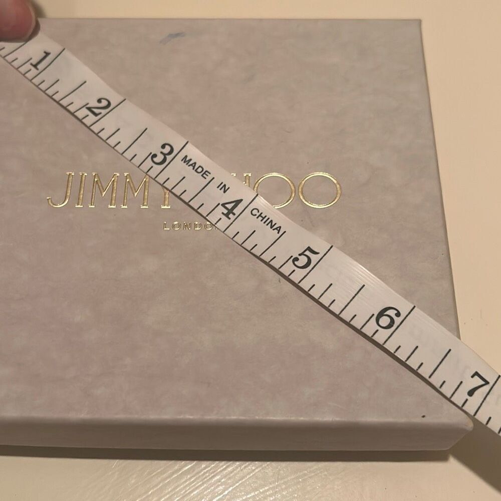 Jimmy Choo Small Square Box Light Gray Gold Lettering Luxury Storage Decor - Picture 7 of 10